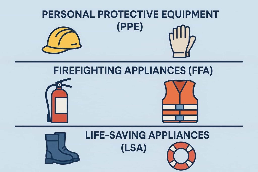 Safety equipment categories and examples
